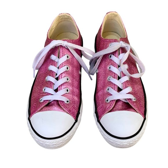 Converse Other - CONVERSE Girls Pink Glitter Sneakers 4.5 EU 37 Chuck Taylor All Star Low Top Sho
